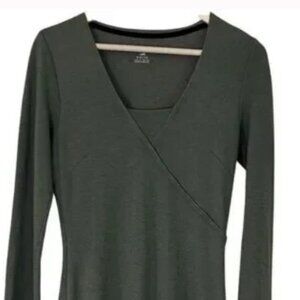 Horny Toad green vneck long sleeve dress S